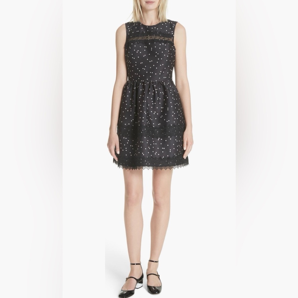 KATE SPADE Scatter Dot Mikado Fit & Flare Dress - NJMU8407 - Sz 0